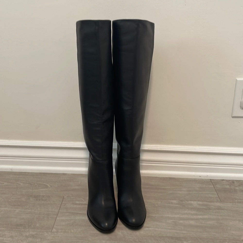 Brand New! Jimmy Choo Madalie 80 black leather knee boots, 35